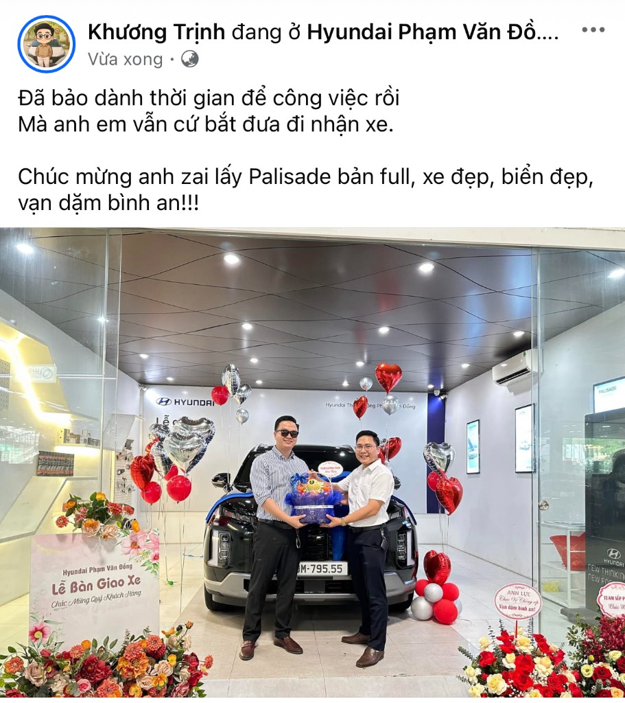 Anh Ngọc nhận xe Hyundai Palisade